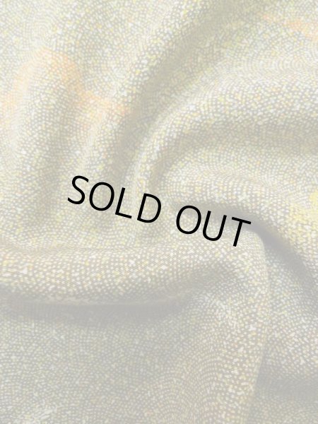 Photo11: M0307P Used Japanese women Pale Kahki KOMON dyed / Silk. Dot,   (Grade C) (11)