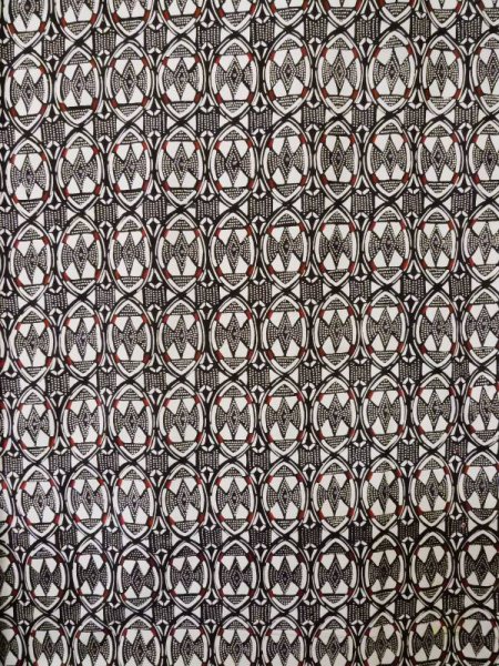 Photo4: M0307Q Used Japanese women  Black KOMON dyed / Silk. Abstract pattern,   (Grade B) (4)