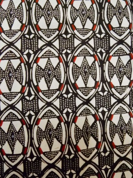 Photo5: M0307Q Used Japanese women  Black KOMON dyed / Silk. Abstract pattern,   (Grade B) (5)