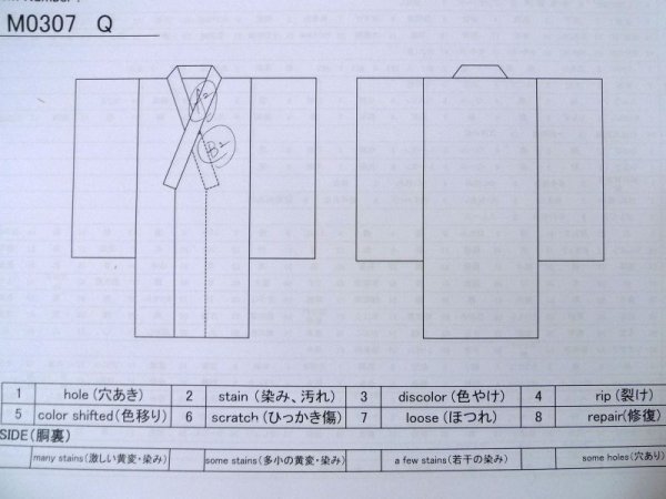 Photo11: M0307Q Used Japanese women  Black KOMON dyed / Silk. Abstract pattern,   (Grade B) (11)