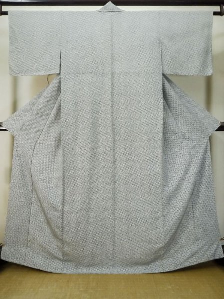 Photo1: Mint M0307T Used Japanese women  Black KOMON dyed / Silk. Abstract pattern,   (Grade A) (1)