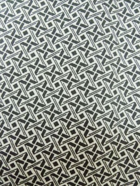 Photo6: Mint M0307T Used Japanese women  Black KOMON dyed / Silk. Abstract pattern,   (Grade A) (6)