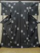 Photo1: Mint M0307W Used Japanese women  Black KOMON dyed / Synthetic. SAKURA cherry blossom,   (Grade A) (1)