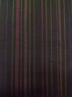 Photo6: M0307Z Used Japanese womenPale Dark Brown KOMON dyed / Silk. Stripes   (Grade A) (6)