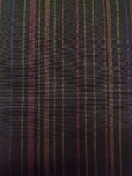 Photo6: M0307Z Used Japanese womenPale Dark Brown KOMON dyed / Silk. Stripes   (Grade A) (6)