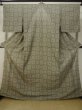 Photo1: Mint M0308A Used Japanese women Pale Brown HITOE unlined / Synthetic. Geometrical pattern,   (Grade A) (1)