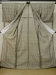 Photo2: Mint M0308A Used Japanese women Pale Brown HITOE unlined / Synthetic. Geometrical pattern,   (Grade A) (2)