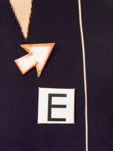 Photo18: M0308B Used Japanese women  Black KOMON dyed / Silk. Flower,   (Grade C) (18)