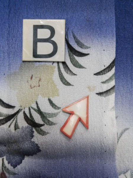 Photo16: M0308C Used Japanese women Pale Light Blue HITOE unlined / Silk. Flower, Morning glory pattern  (Grade C) (16)