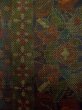 Photo5: M0315C Used Japanese women  Multi Color OSHIMA TSUMGI pongee / Silk. Flower,   (Grade B) (5)