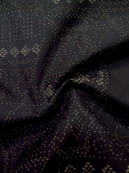 Photo11: M0315F Used Japanese women  Black TSUMUGI pongee / Silk. Pot   (Grade A) (11)