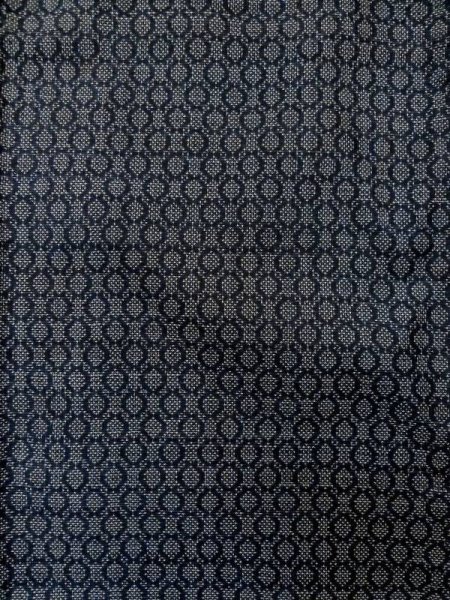 Photo3: M0315I Used Japanese women  Black OSHIMA TSUMGI pongee / Silk. Circle   (Grade D) (3)