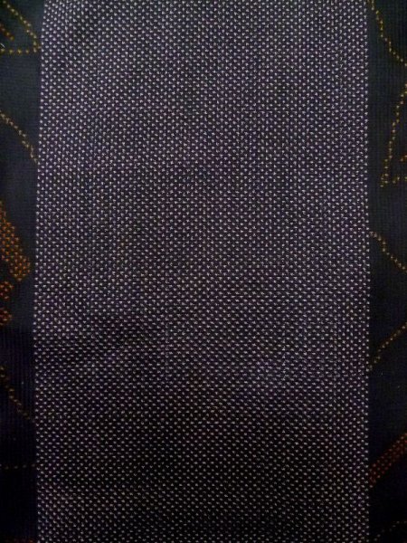 Photo6: M0315J Used Japanese women Dark Pink OSHIMA TSUMGI pongee / Silk. Leaf   (Grade B) (6)
