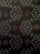 Photo5: M0315K Used Japanese women  Yellowish Green MURAYAMA OSHIMA TSUMUGI pongee / Silk. Abstract pattern   (Grade D) (5)