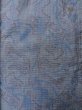 Photo4: M0315L Used Japanese women Pale Blue OSHIMA TSUMGI pongee / Silk. Abstract pattern   (Grade C) (4)
