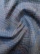 Photo11: M0315L Used Japanese women Pale Blue OSHIMA TSUMGI pongee / Silk. Abstract pattern   (Grade C) (11)