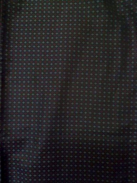 Photo3: M0315M Used Japanese women  Black ORI woven / Silk. Cross   (Grade C) (3)