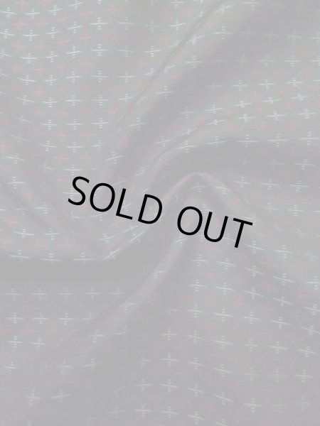 Photo9: M0315M Used Japanese women  Black ORI woven / Silk. Cross   (Grade C) (9)