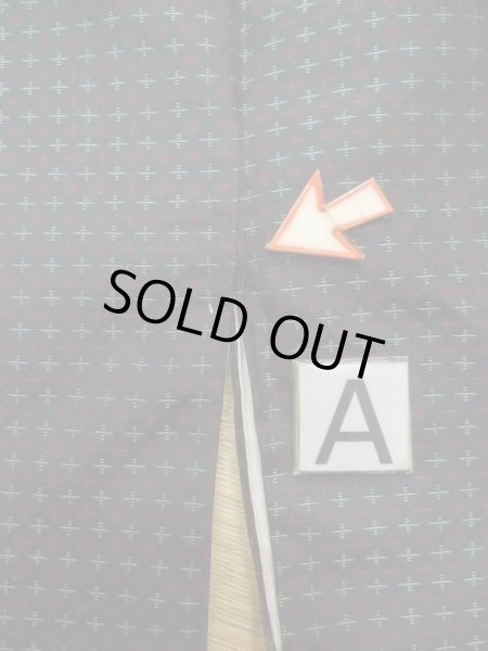 Photo12: M0315M Used Japanese women  Black ORI woven / Silk. Cross   (Grade C) (12)