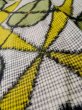 Photo10: M0315O Used Japanese women  Yellowish Green TSUMUGI pongee / Silk. Geometrical pattern,   (Grade B) (10)