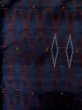 Photo4: Mint M0315R Used Japanese women Dark Blue TSUMUGI pongee / Silk. Geometrical pattern   (Grade A) (4)