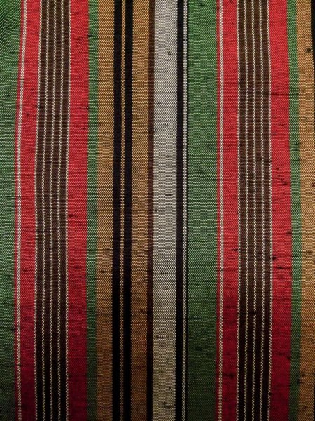 Photo6: M0315S Used Japanese women  Multi Color TSUMUGI pongee / Silk. Stripes   (Grade C) (6)