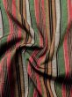 Photo10: M0315S Used Japanese women  Multi Color TSUMUGI pongee / Silk. Stripes   (Grade C) (10)