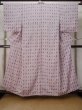 Photo1: M0315V Used Japanese women Pale Pink ORI woven / Silk. Abstract pattern   (Grade C) (1)