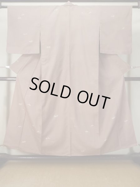 Photo1: M0315Y Used Japanese women Pale Pink TSUKESAGE formal / Silk. Bamboo leaf   (Grade B) (1)