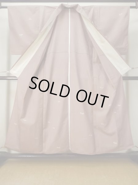 Photo2: M0315Y Used Japanese women Pale Pink TSUKESAGE formal / Silk. Bamboo leaf   (Grade B) (2)