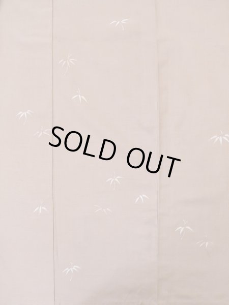 Photo3: M0315Y Used Japanese women Pale Pink TSUKESAGE formal / Silk. Bamboo leaf   (Grade B) (3)