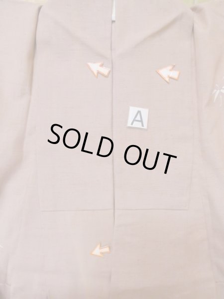 Photo14: M0315Y Used Japanese women Pale Pink TSUKESAGE formal / Silk. Bamboo leaf   (Grade B) (14)