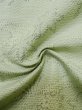 Photo11: M0315Z Used Japanese womenPale Light Yellowish Green TSUMUGI pongee / Silk. Flower,   (Grade C) (11)