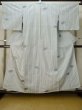 Photo1: M0316A Used Japanese women Pale Light Blue TSUMUGI pongee / Silk. Flower,   (Grade C) (1)