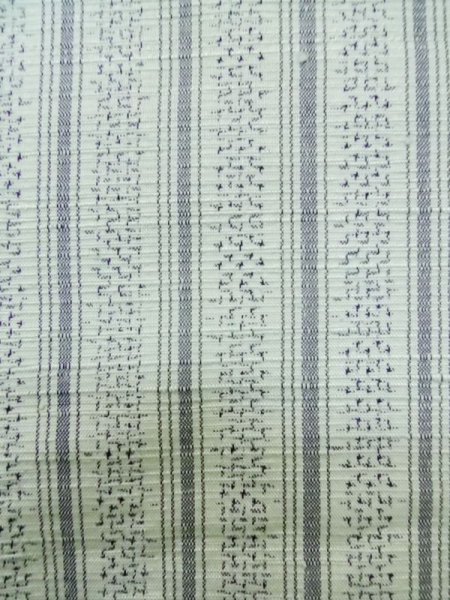 Photo5: M0316A Used Japanese women Pale Light Blue TSUMUGI pongee / Silk. Flower,   (Grade C) (5)