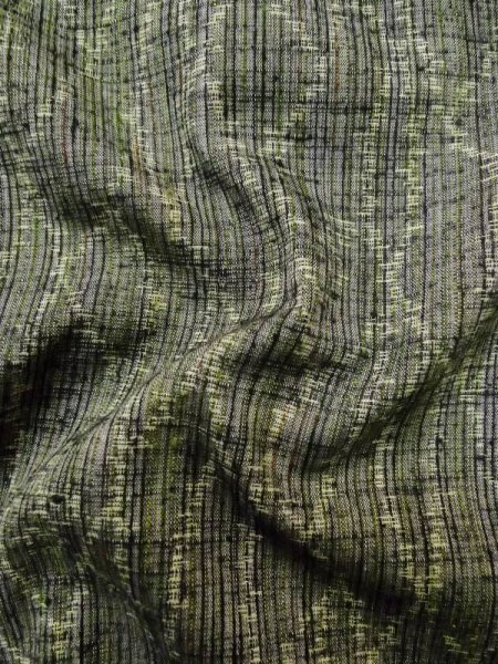 Photo10: M0316B Used Japanese women  Gray TSUMUGI pongee / Silk. Abstract pattern   (Grade C) (10)