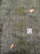 Photo14: M0316B Used Japanese women  Gray TSUMUGI pongee / Silk. Abstract pattern   (Grade C) (14)