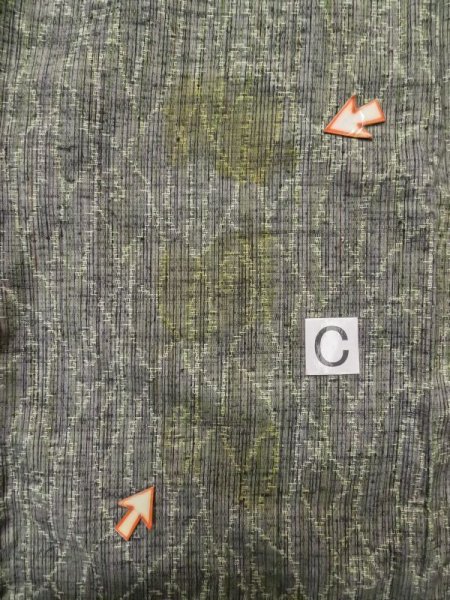 Photo14: M0316B Used Japanese women  Gray TSUMUGI pongee / Silk. Abstract pattern   (Grade C) (14)