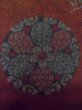 Photo5: M0316C Used Japanese women  Red TSUMUGI pongee / Silk. Flower,   (Grade D) (5)