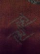 Photo6: M0316C Used Japanese women  Red TSUMUGI pongee / Silk. Flower,   (Grade D) (6)