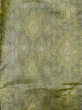 Photo3: M0316D Used Japanese women Pale Yellowish Green OSHIMA TSUMGI pongee / Silk. Geometrical pattern,   (Grade A) (3)