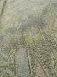 Photo10: M0316D Used Japanese women Pale Yellowish Green OSHIMA TSUMGI pongee / Silk. Geometrical pattern,   (Grade A) (10)