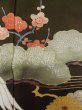 Photo8: M0328G Used Japanese women  Black TOMESODE formal / Silk. Chrysanthemum, padding in the hem  (Grade C) (8)