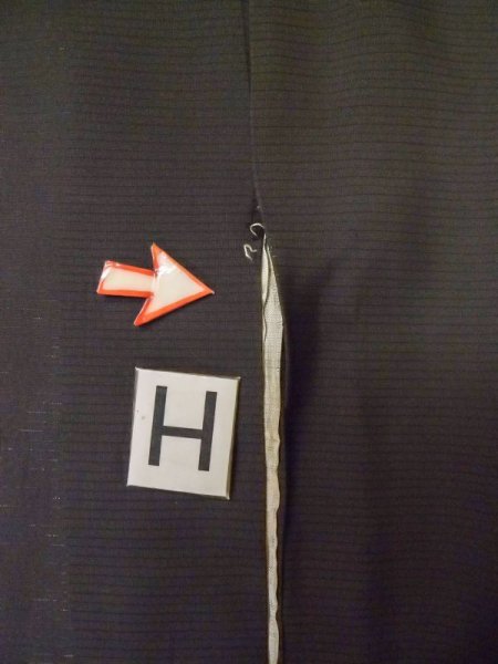 Photo25: M0328H Used Japanese women  Black TOMESODE formal / Silk. Flower, Pattern: fringed pink, insect cage, firefly  (Grade D) (25)