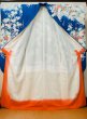 Photo3: M0328I Used Japanese women  Blue FURISODE long-sleeved / Silk. SAKURA cherry blossom float motif  (Grade C) (3)