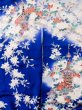 Photo7: M0328I Used Japanese women  Blue FURISODE long-sleeved / Silk. SAKURA cherry blossom float motif  (Grade C) (7)