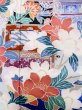 Photo10: M0328I Used Japanese women  Blue FURISODE long-sleeved / Silk. SAKURA cherry blossom float motif  (Grade C) (10)