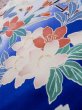 Photo17: M0328I Used Japanese women  Blue FURISODE long-sleeved / Silk. SAKURA cherry blossom float motif  (Grade C) (17)