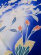 Photo18: M0328I Used Japanese women  Blue FURISODE long-sleeved / Silk. SAKURA cherry blossom float motif  (Grade C) (18)