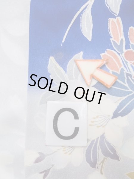 Photo22: M0328I Used Japanese women  Blue FURISODE long-sleeved / Silk. SAKURA cherry blossom float motif  (Grade C) (22)